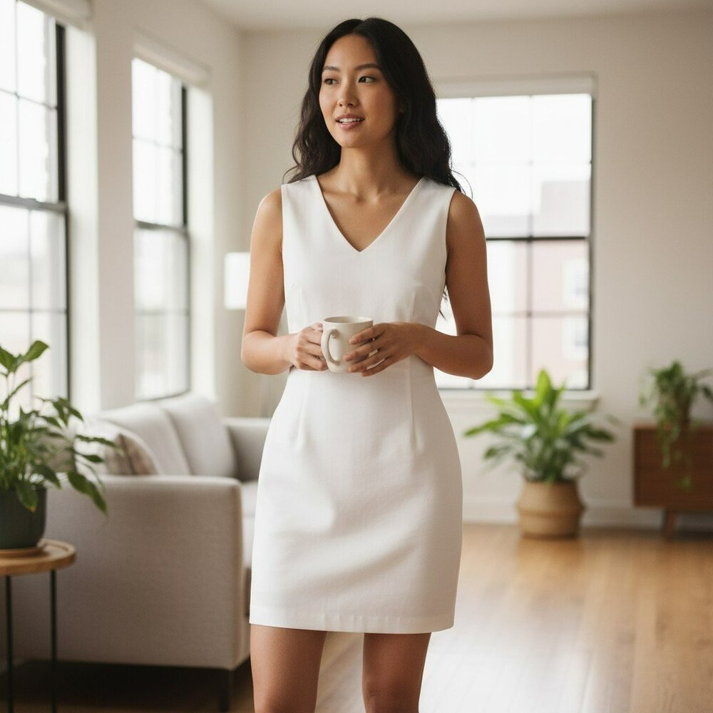 Elegant White Sleeveless Dress